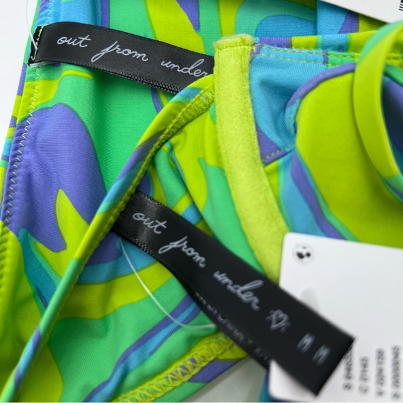 Urban Outfitters Greens/Lavender/Blue Swirl Bikini Psychedelic 60s Inspo-Size M - Picture 8 of 11